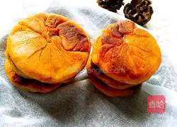 Illustration of how to make persimmon cakes with bean paste filling 8