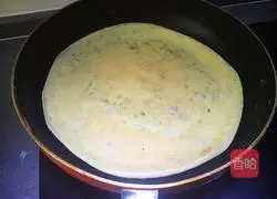 Illustration of how to make green onion and egg pancakes 8