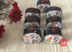 Illustration of how to make sushi 6