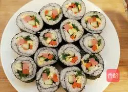 Illustration of how to make sushi 8