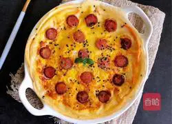 Ham and eggs Illustration of how to make cakes 13