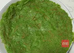 Illustration of how to make spinach egg pancake 8