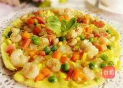 Illustration of how to make shrimp and egg pancakes 12