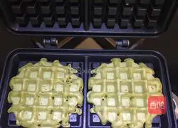 Illustration of how to make matcha waffles 7