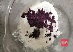 Illustration of how to make glutinous rice cakes with purple sweet potato and bean paste 8