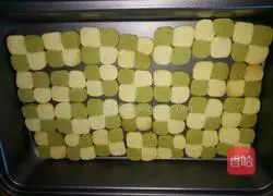 Illustration of how to make matcha original checkerboard shortbread 2