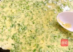 Illustration of how to make Jade Fan-Celery Leaf Omelette 6