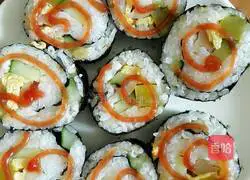 Illustration of making homemade sushi 7