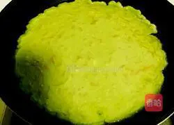 Illustration of how to make green sauce egg pancake 3