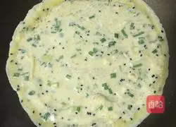 Illustration of how to make green onion, egg and sesame pancakes 4