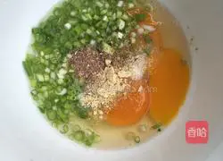 Illustration of how to make green onion and egg pancakes 2