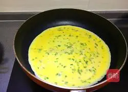Illustration of how to make green onion egg pancake 6
