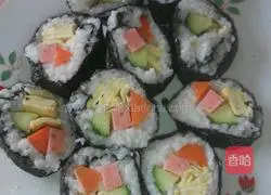 Family Illustration of how to make sushi 8