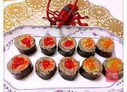 Vegetable ham sushi recipe illustration 8