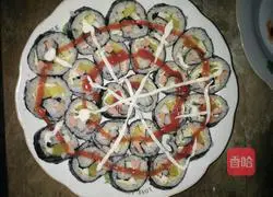 Illustration of how to make sushi 11