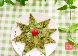 Illustration of how to make baby food supplement, loofah and egg pancake 8