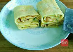 Illustration of how to make ham pancakes 3