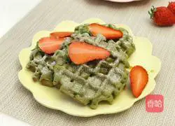 Illustration of how to make matcha waffles 8