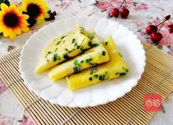 Illustration of Korean egg and green onion pancake 11