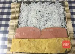 Illustration of how to make sushi seaweed rolls 9