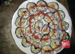 Illustration of how to make sushi 10