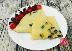 Illustration of making raisin milk egg cake 13