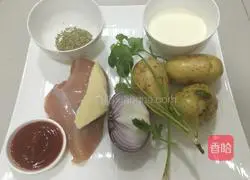 Illustration of how to make Parmigiano-Reggiano Chicken Steak with Potato Pancakes 1