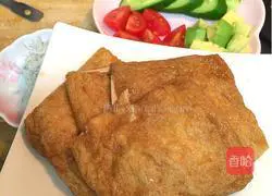 Illustration of how to make fried tofu skin sushi 6