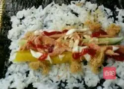 Illustration of how to make sushi 1