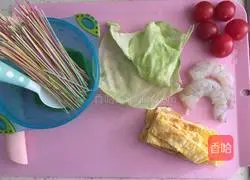 Illustration of how to make shrimp egg pancake noodles 1