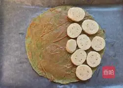 Illustration of how to make banana peanut butter pancakes 1