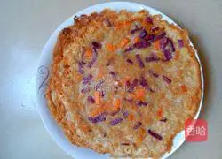 Illustration of how to make carrot, purple sweet potato and glutinous rice flour pancakes 12