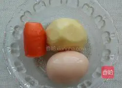 Illustration of how to make egg and potato pancakes 1