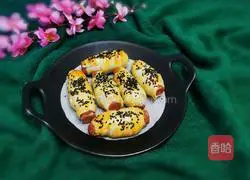 Illustration of how to make grilled sausages with hand cakes 14