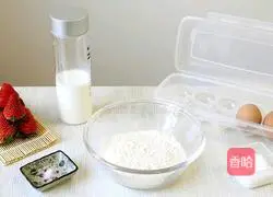 Strawberry Illustration of how to make waffles 1