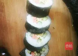 Illustration of how to make kimbap Japanese sushi 8