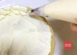 Illustration of how to make steamed cream fruit cake 13