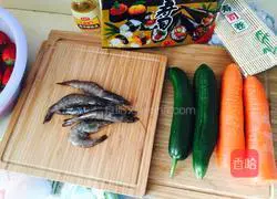 Illustration of how to make shrimp sushi 1