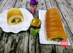 Illustration of how to make meat floss cake roll 11