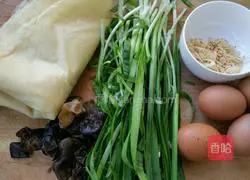 Illustration of how to make pancake and leek box 1