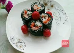 Illustration of how to make sushi fruits 11