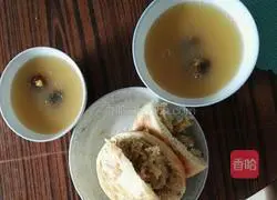 Illustration of how to make vegetable and ham pancakes 9