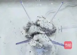 Illustration of how to make dragon fruit waffles 3