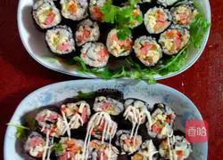 Illustration of how to make sushi 6