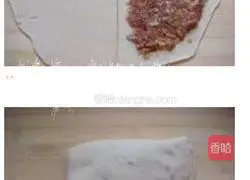 Illustration of how to make potato and beef pie (don't add soy sauce for one and a half year old children)