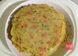 Illustration of how to make ham and egg pancakes 7
