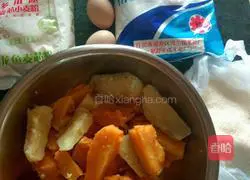 Illustration of how to make sweet potato glutinous rice cakes 1