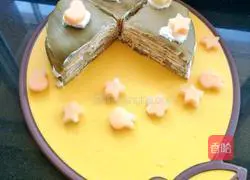 Illustration of how to make matcha durian layer cake 19