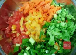 Illustration of how to make colorful fruit and vegetable egg pancakes 2