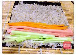 Vegetable ham sushi recipe 4